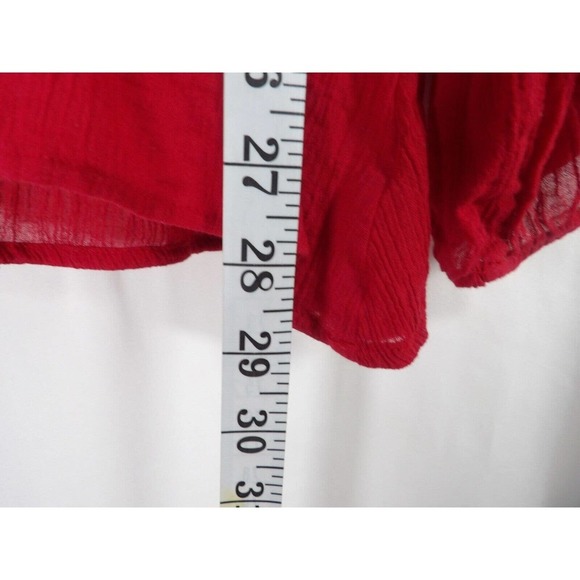 Lane Bryant Womens Red Long Sleeve V Neck Pullover Blouse Top Size 14/16 - Picture 4 of 6